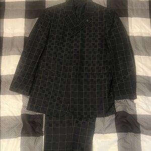 Soprano Black and Gray Checkered Suit